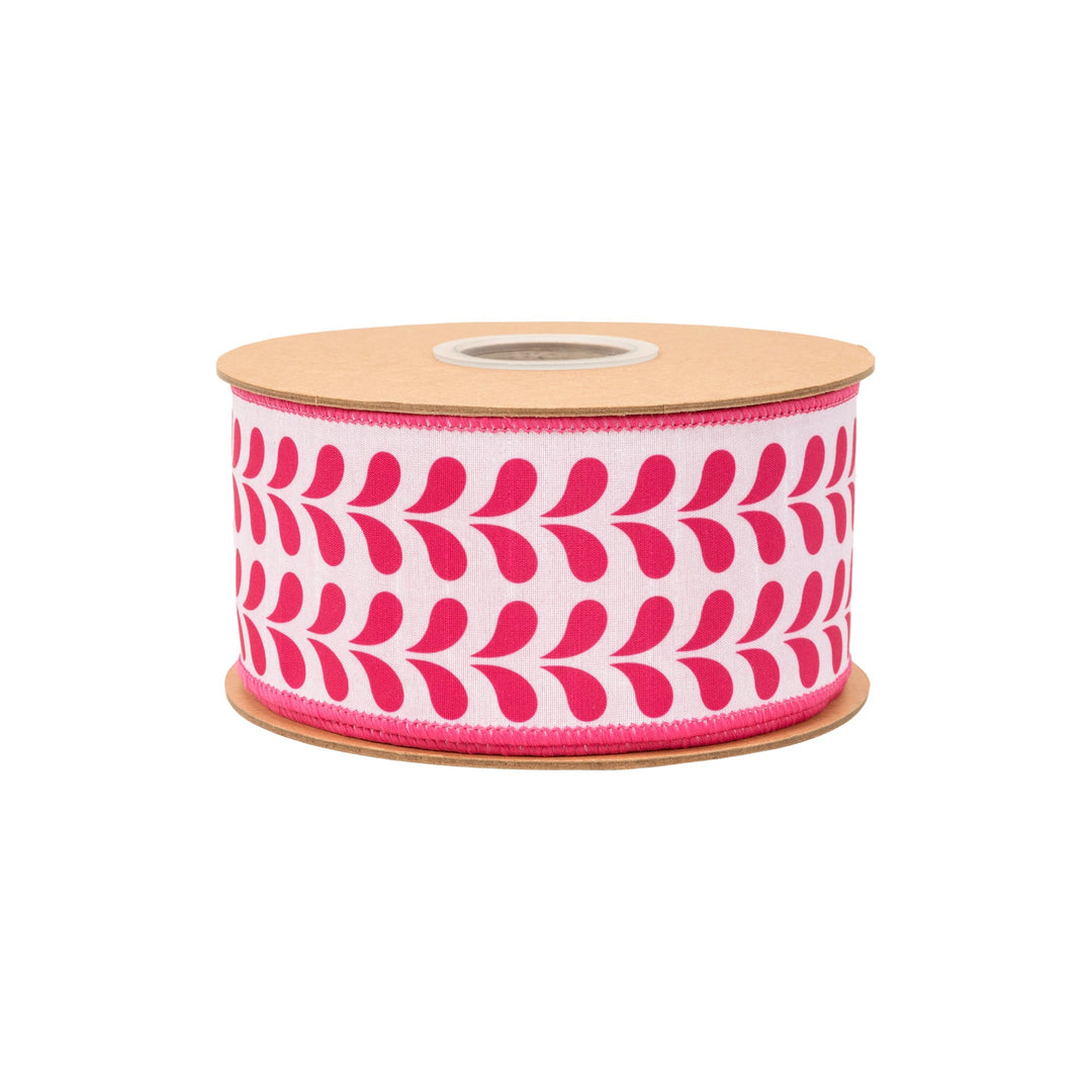 Pink Petals With Pink Backing Dupioni Wired Ribbon - 2.5" - Greenery MarketWired Ribbon9387W-157-63E