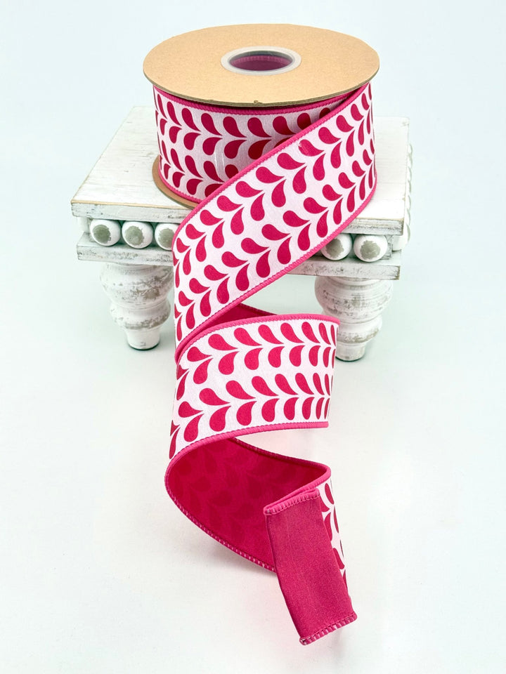 Pink Petals With Pink Backing Dupioni Wired Ribbon - 2.5" - Greenery MarketWired Ribbon9387W-157-63E