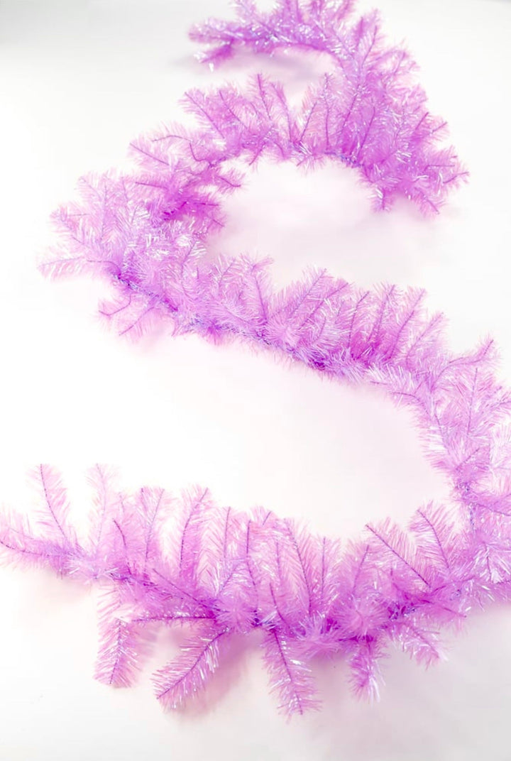 Pink pine tinsel garland base - 9’ - Greenery Marketwreath base & containers85221 - PK