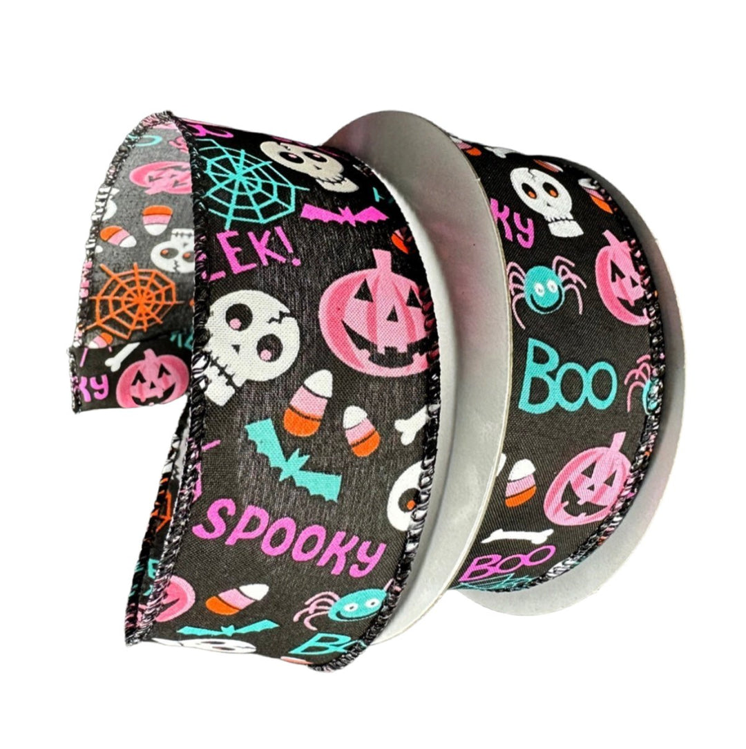 Pink pumpkin ribbon 1.5” wired ribbon - Greenery MarketWired ribbon51302-09-28