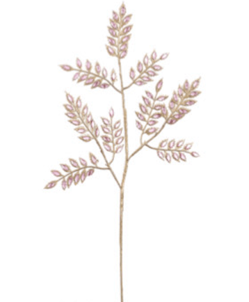 Pink Rhinestone Leaf Spray - 22.5" - Greenery MarketXAQ652-PK