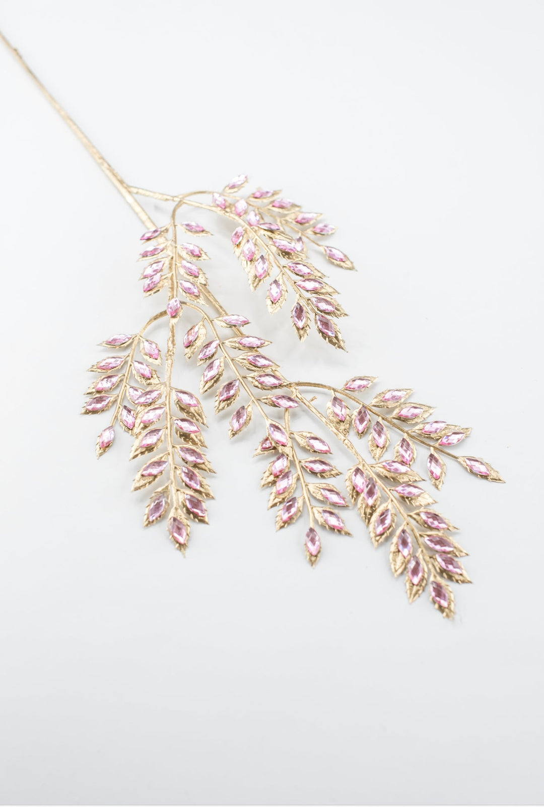 Pink Rhinestone Leaf Spray - 22.5" - Greenery MarketXAQ652-PK