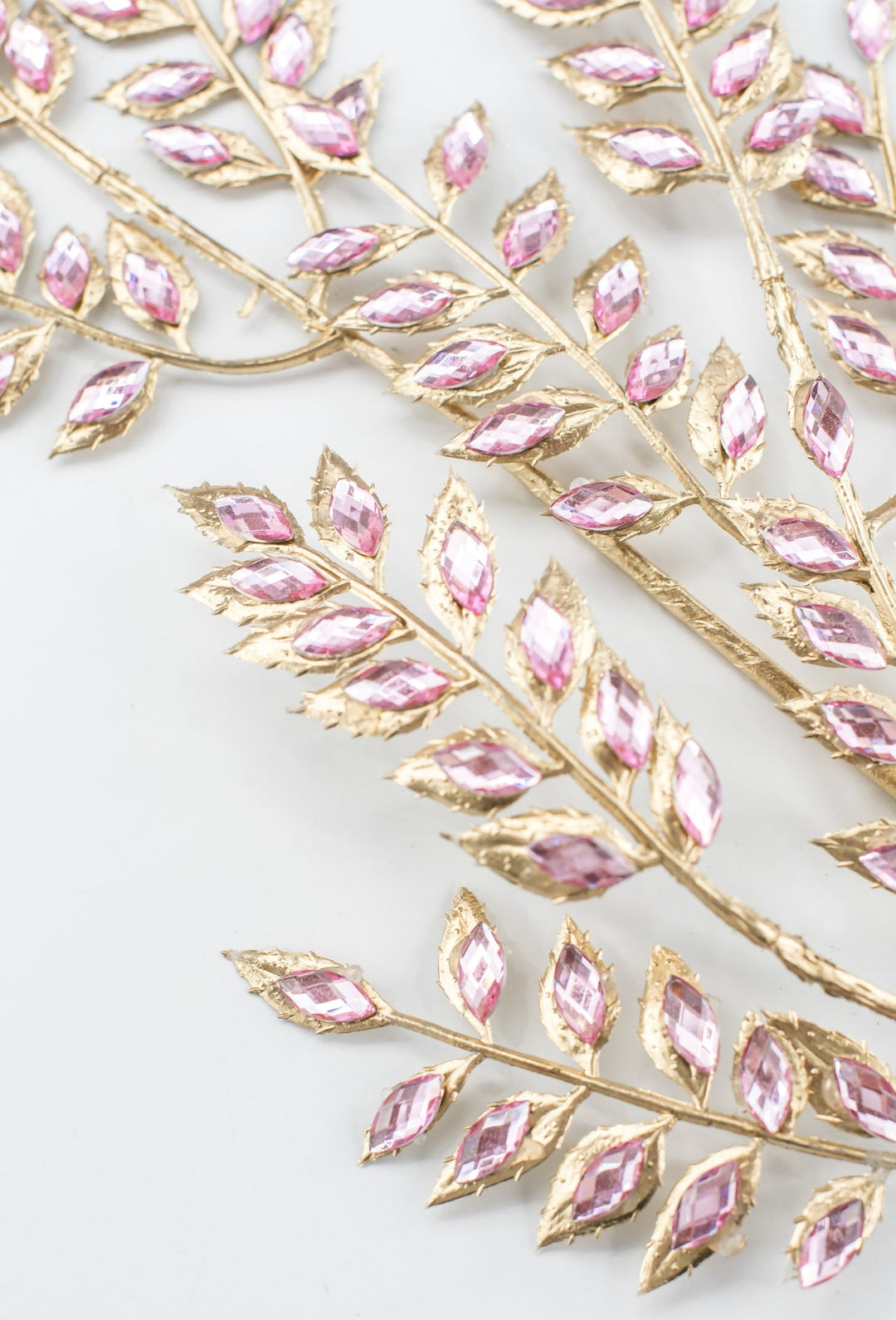 Pink Rhinestone Leaf Spray - 22.5" - Greenery MarketXAQ652-PK