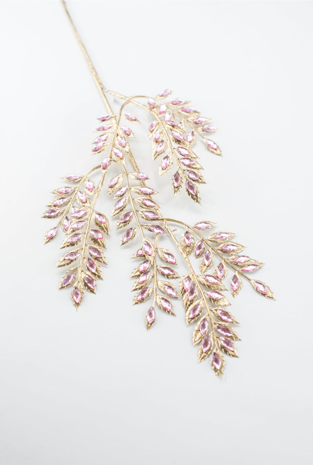 Pink Rhinestone Leaf Spray - 22.5" - Greenery MarketXAQ652-PK
