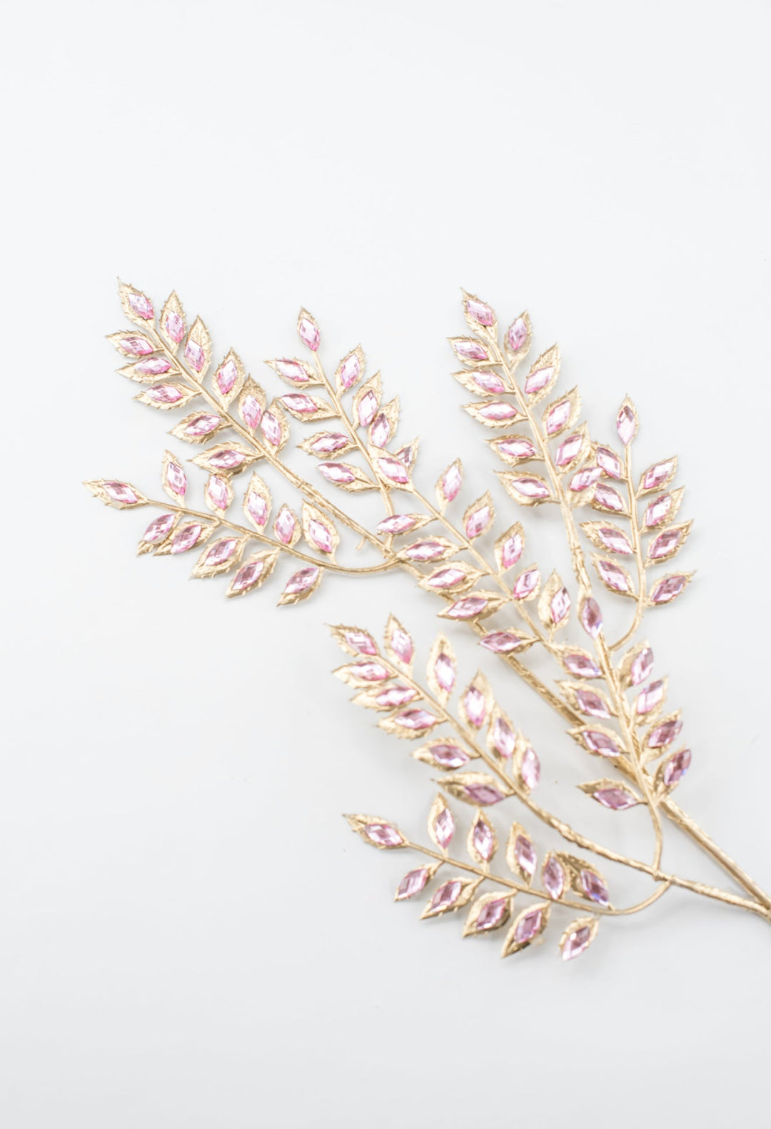 Pink Rhinestone Leaf Spray - 22.5" - Greenery MarketXAQ652-PK