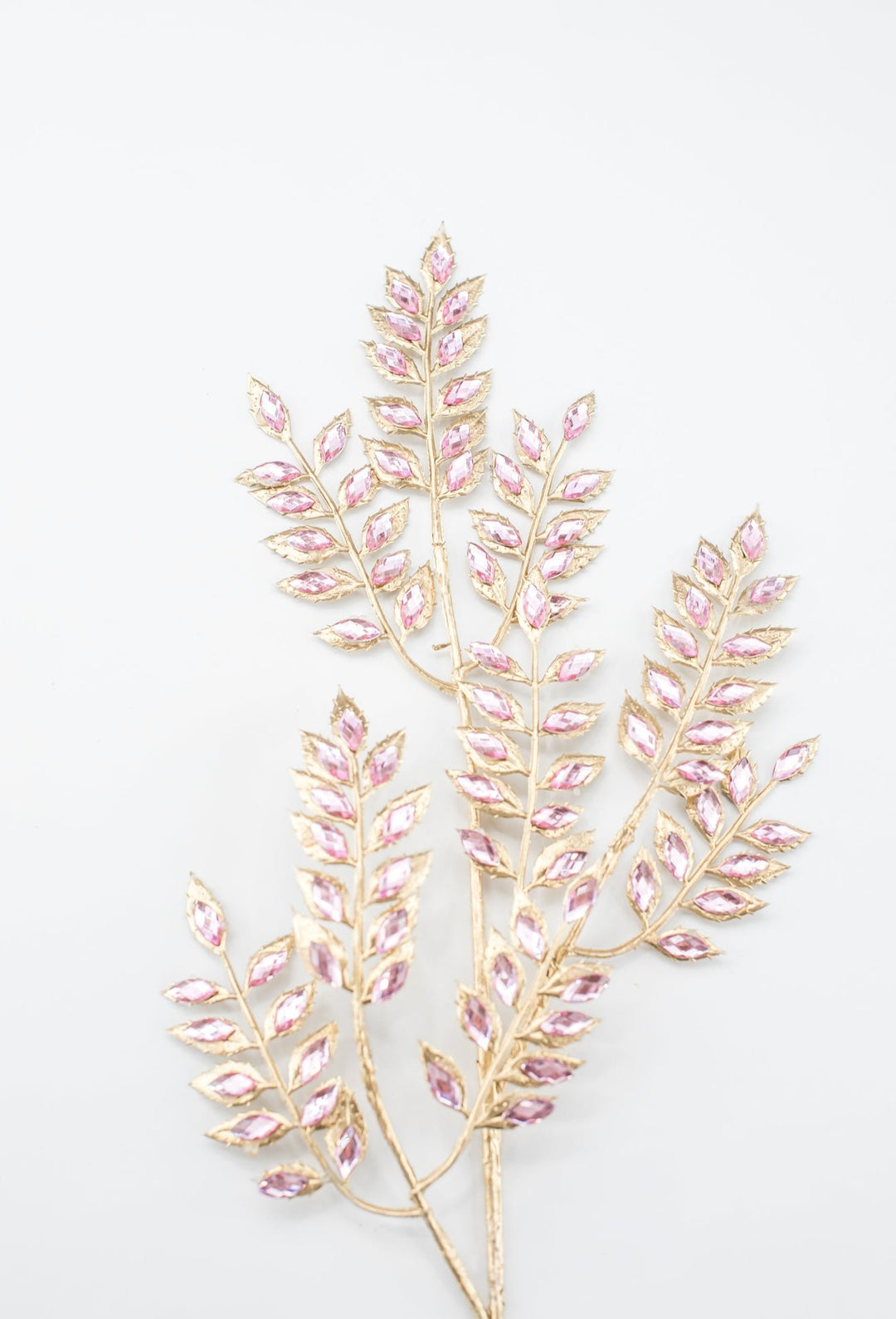 Pink Rhinestone Leaf Spray - 22.5" - Greenery MarketXAQ652-PK