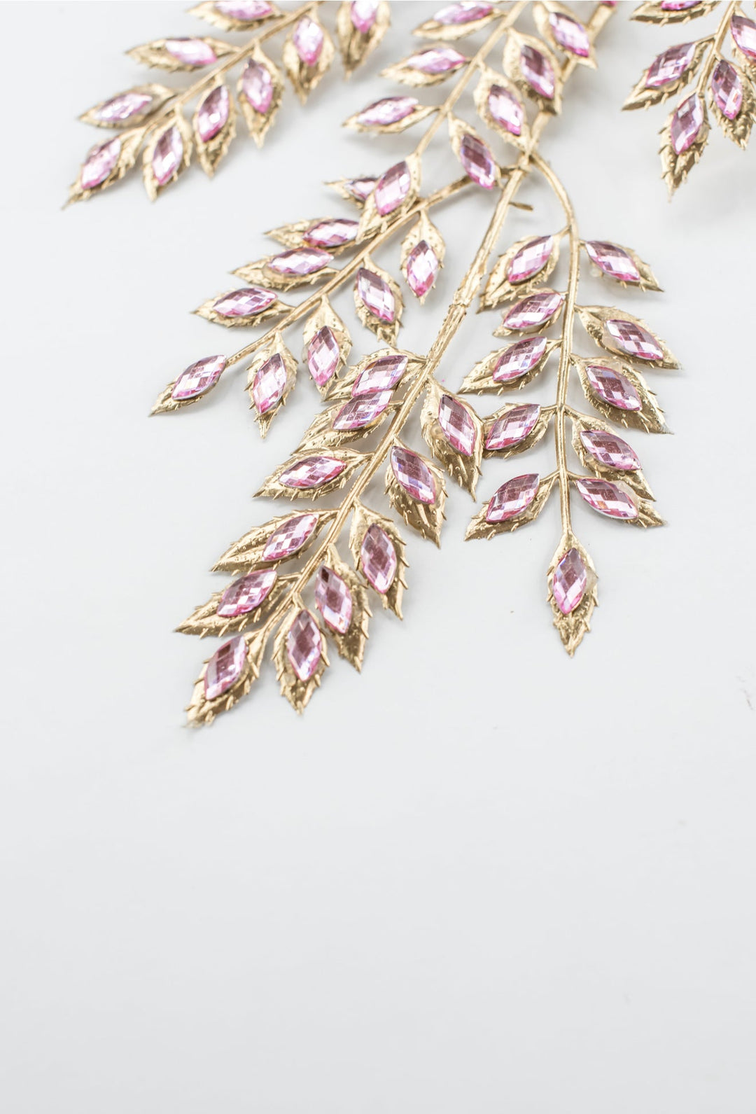 Pink Rhinestone Leaf Spray - 22.5" - Greenery MarketXAQ652-PK