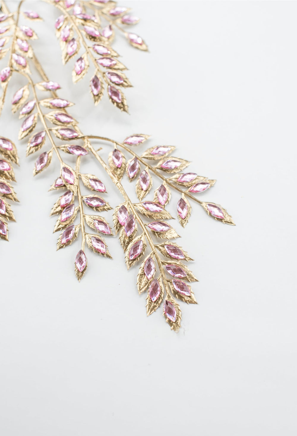 Pink Rhinestone Leaf Spray - 22.5" - Greenery MarketXAQ652-PK