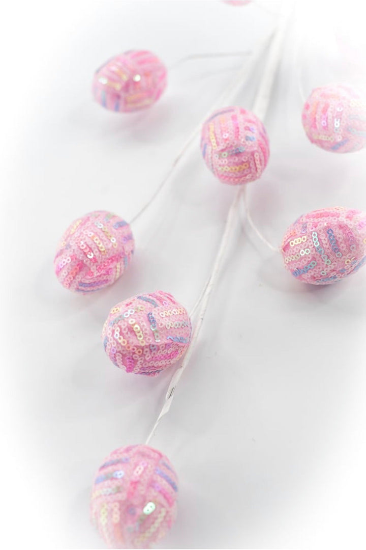 Pink Sequins Easter Eggs Spray - 29" - Greenery Market40413-PK