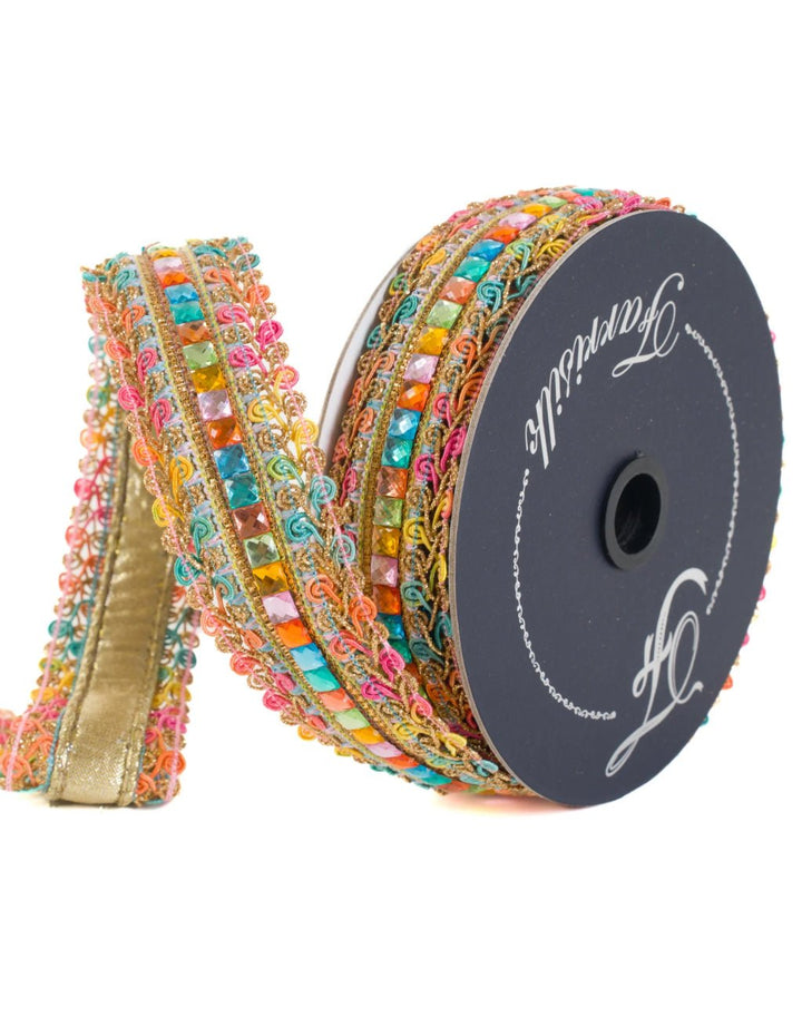 Pink sherbert swirl 1.5” farrisilk wired ribbon - Greenery MarketRibbons & TrimRK782 - 32