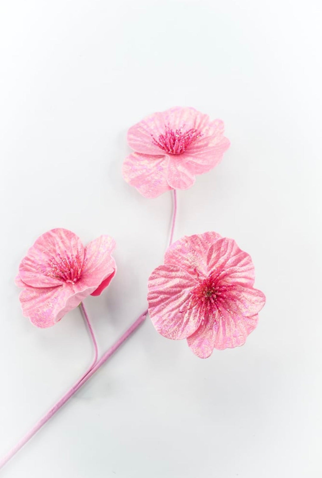 Pink Shimmering Poppy Spray - 24" - Greenery MarketArtificial Flowers63969PK