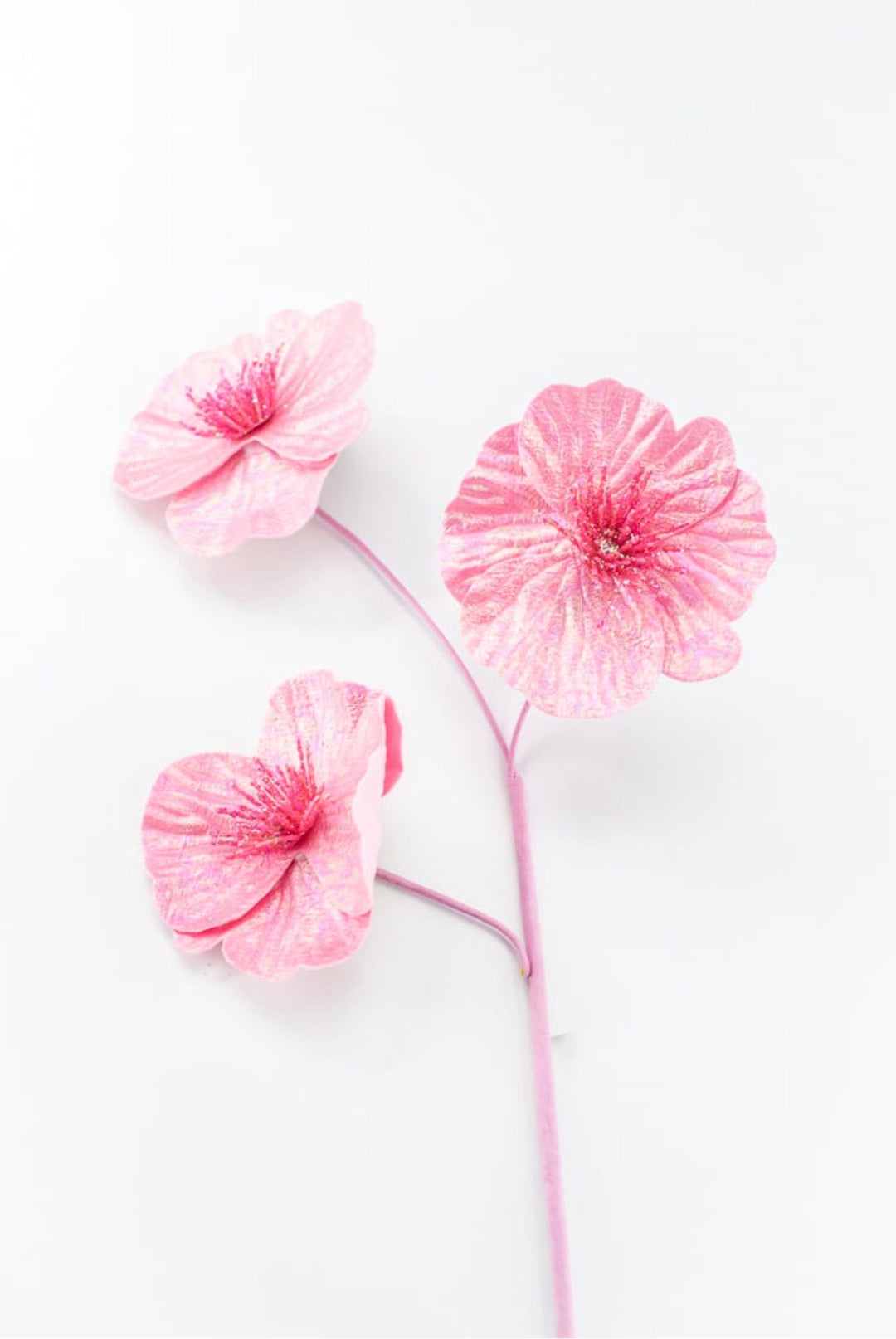 Pink Shimmering Poppy Spray - 24" - Greenery MarketArtificial Flowers63969PK