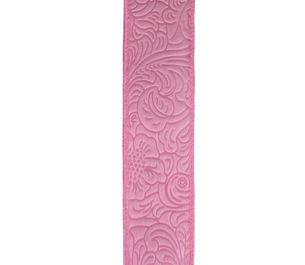 pink solid embossed 1.5” wired ribbon - Greenery MarketWired ribbon42466-09-03