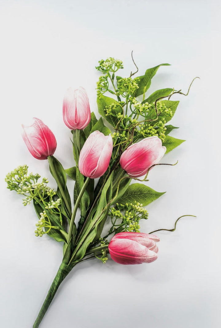 Pink tulip and greenery spray - Greenery MarketPM3552-P