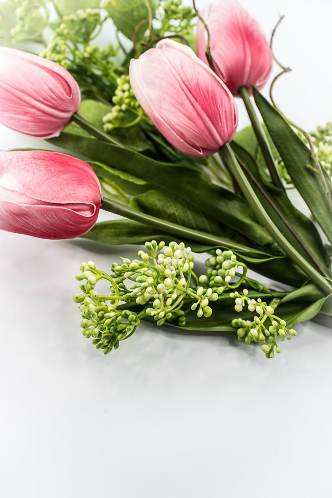 Pink tulip and greenery spray - Greenery MarketPM3552-P