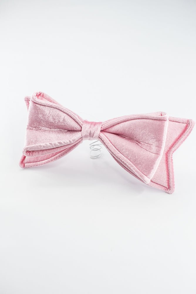 Pink Velvet Bow Ornament - 12” Wide - Greenery MarketXM2127-PK