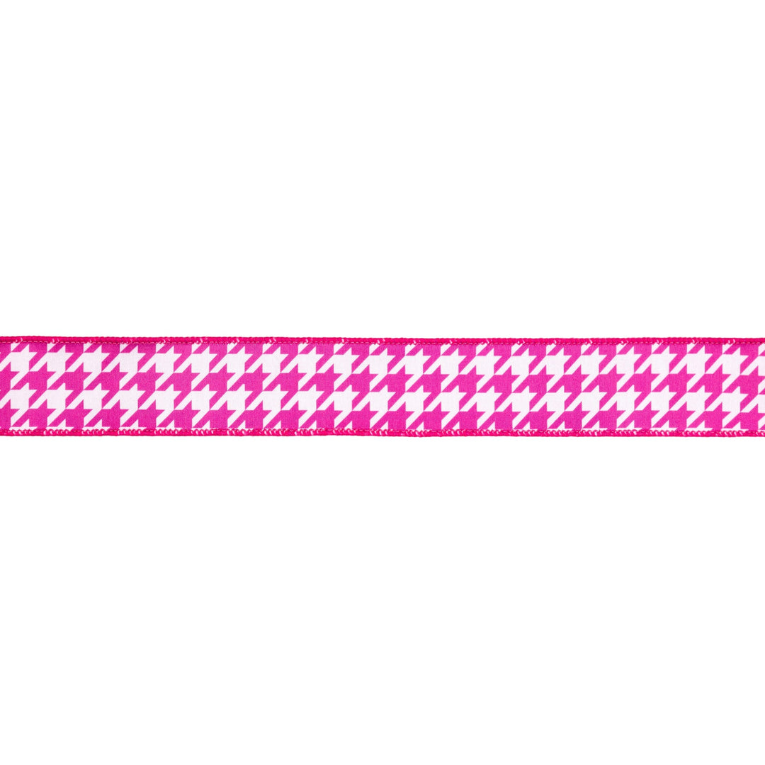 Pink & White Herringbone With Pink Backing Dupioni Wired Ribbon - 1.5" - Greenery MarketWired Ribbon9223W-1870-38E