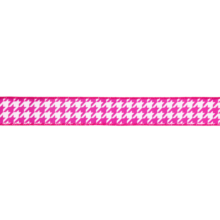 Pink & White Herringbone With Pink Backing Dupioni Wired Ribbon - 1.5" - Greenery MarketWired Ribbon9223W-1870-38E