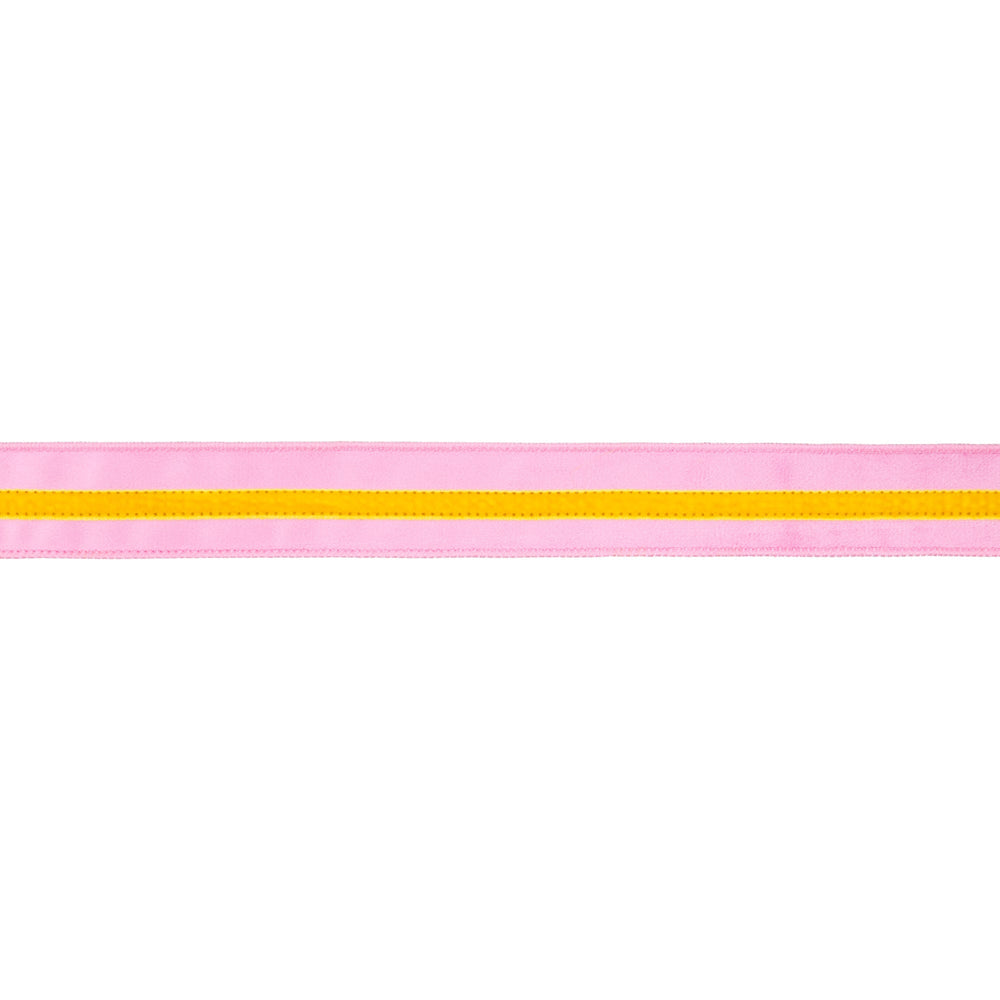 Pink With Yellow Trim Wired Velvet Ribbon - 1.5" - Greenery MarketWired Ribbon7022W-150-38E