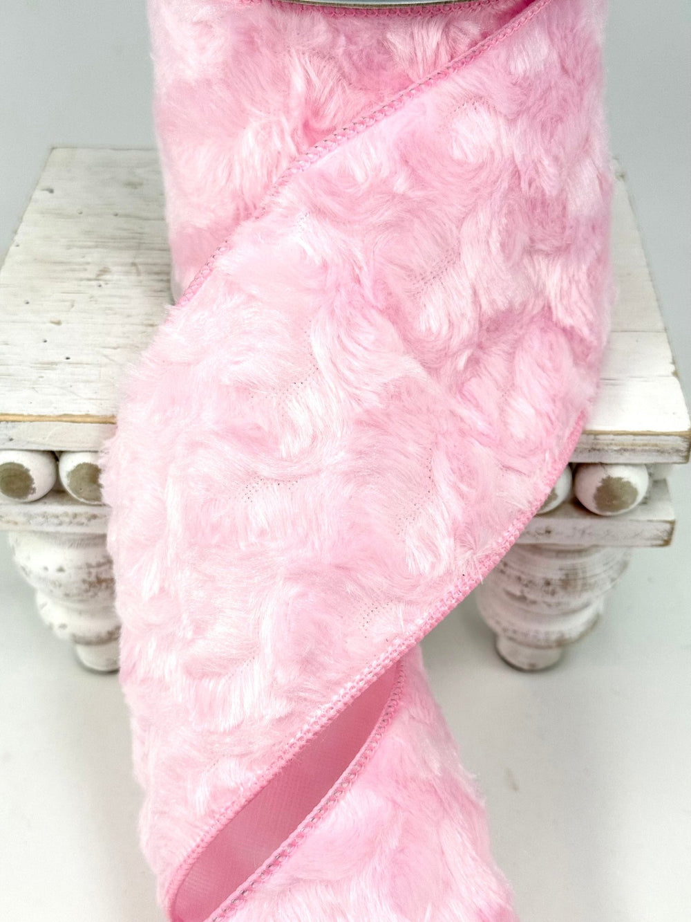 Pink Wool Farrisilk wired ribbon AS IS - 4” - Greenery Marketwired ribbonRS015-14