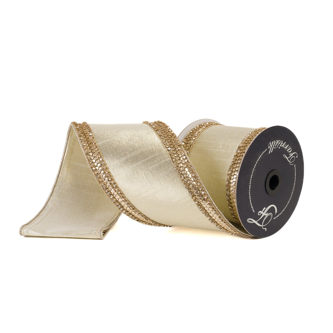 Platinum Diamond Riviera Farrisilk Wired Ribbon - 4" - Greenery MarketRK831 - 51