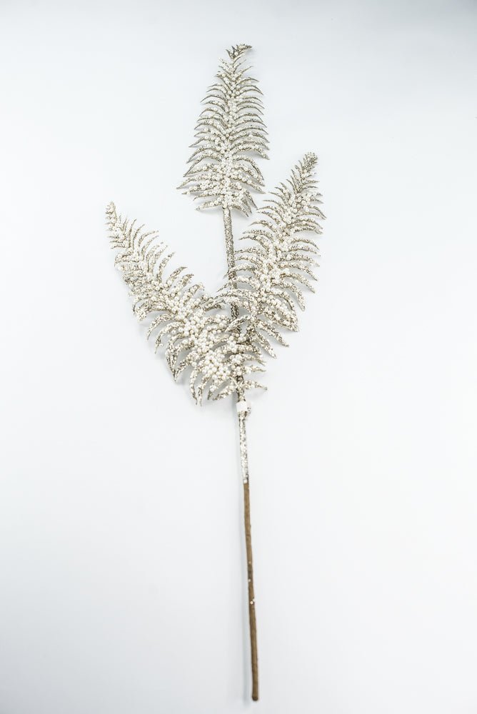 Platinum Fern Frond With Pearl Spray - 33" - Greenery MarketXG1059PT
