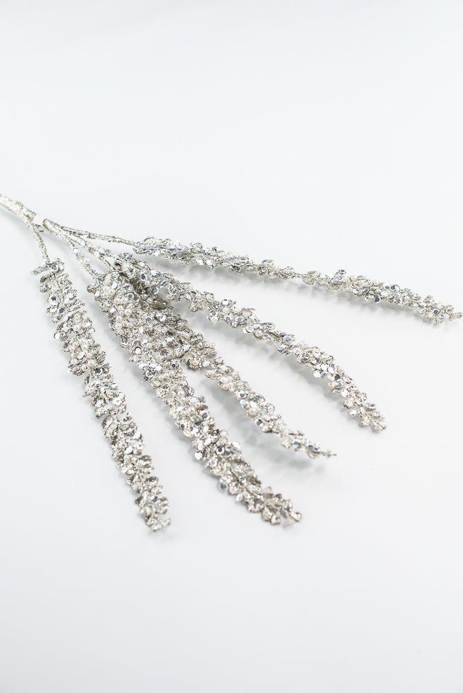 Platinum Fern Leaf Spray With Pearl - 30" - Greenery MarketXG1097PT