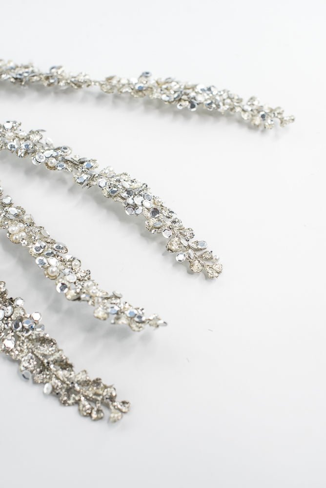 Platinum Fern Leaf Spray With Pearl - 30" - Greenery MarketXG1097PT