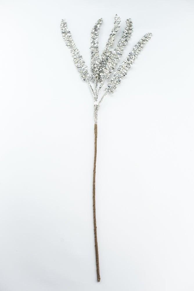 Platinum Fern Leaf Spray With Pearl - 30" - Greenery MarketXG1097PT