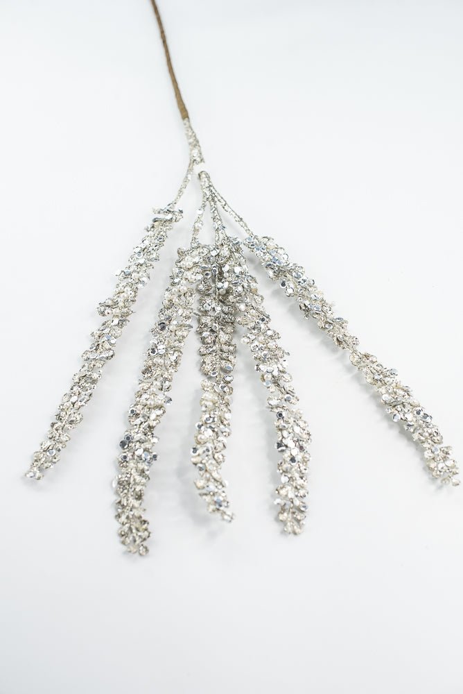 Platinum Fern Leaf Spray With Pearl - 30" - Greenery MarketXG1097PT