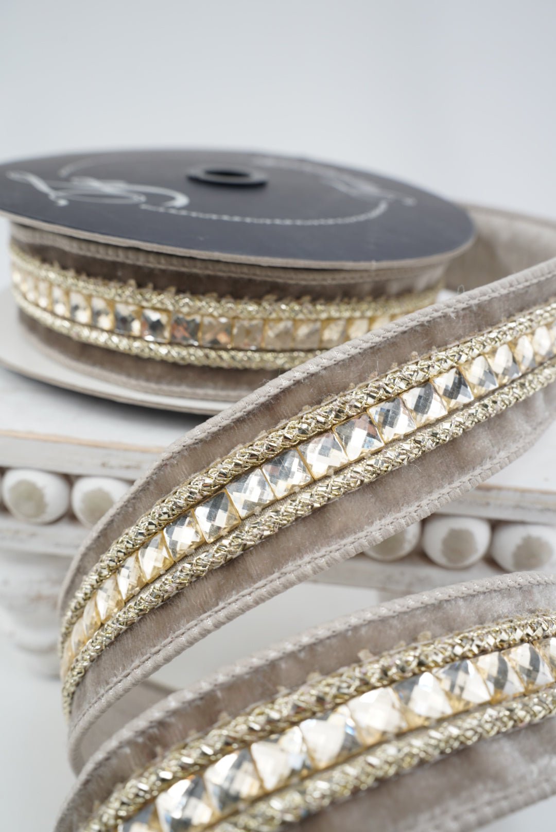Platinum Gemstones Farrisilk Wired Ribbon - 1.5" - Greenery MarketRG250-51