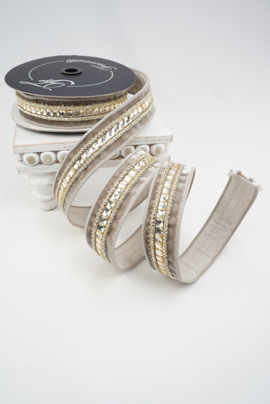 Platinum Gemstones Farrisilk Wired Ribbon - 1.5" - Greenery MarketRG250-51