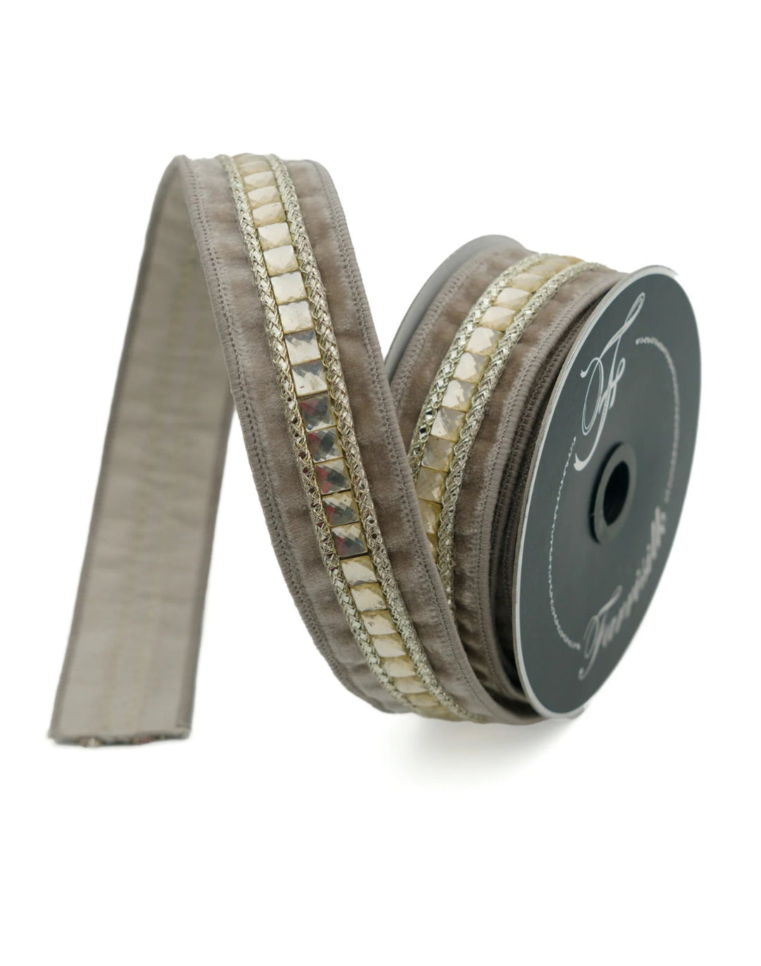 Platinum Gemstones Farrisilk Wired Ribbon - 1.5" - Greenery MarketRG250-51