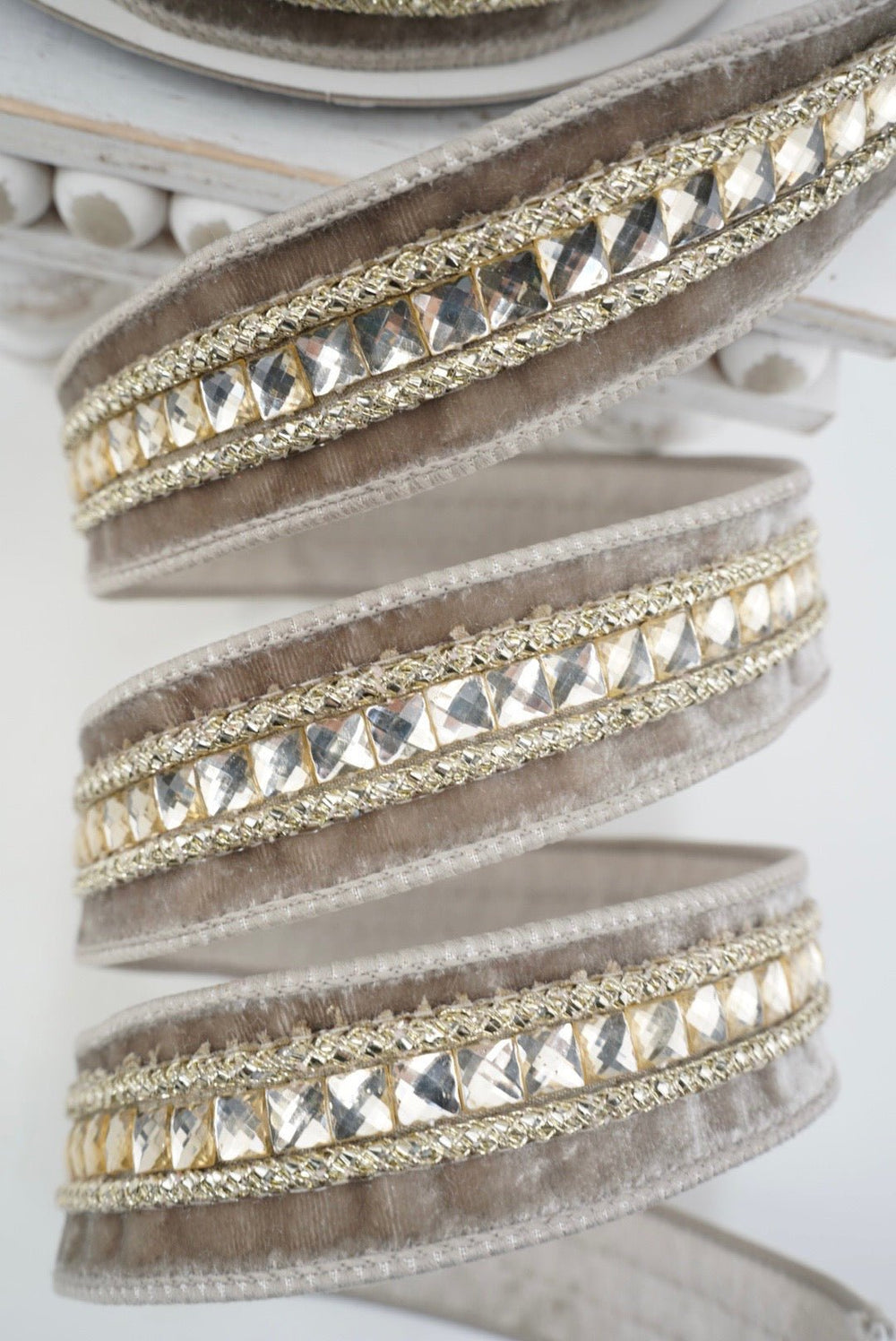 Platinum Gemstones Farrisilk Wired Ribbon - 1.5" - Greenery MarketRG250-51