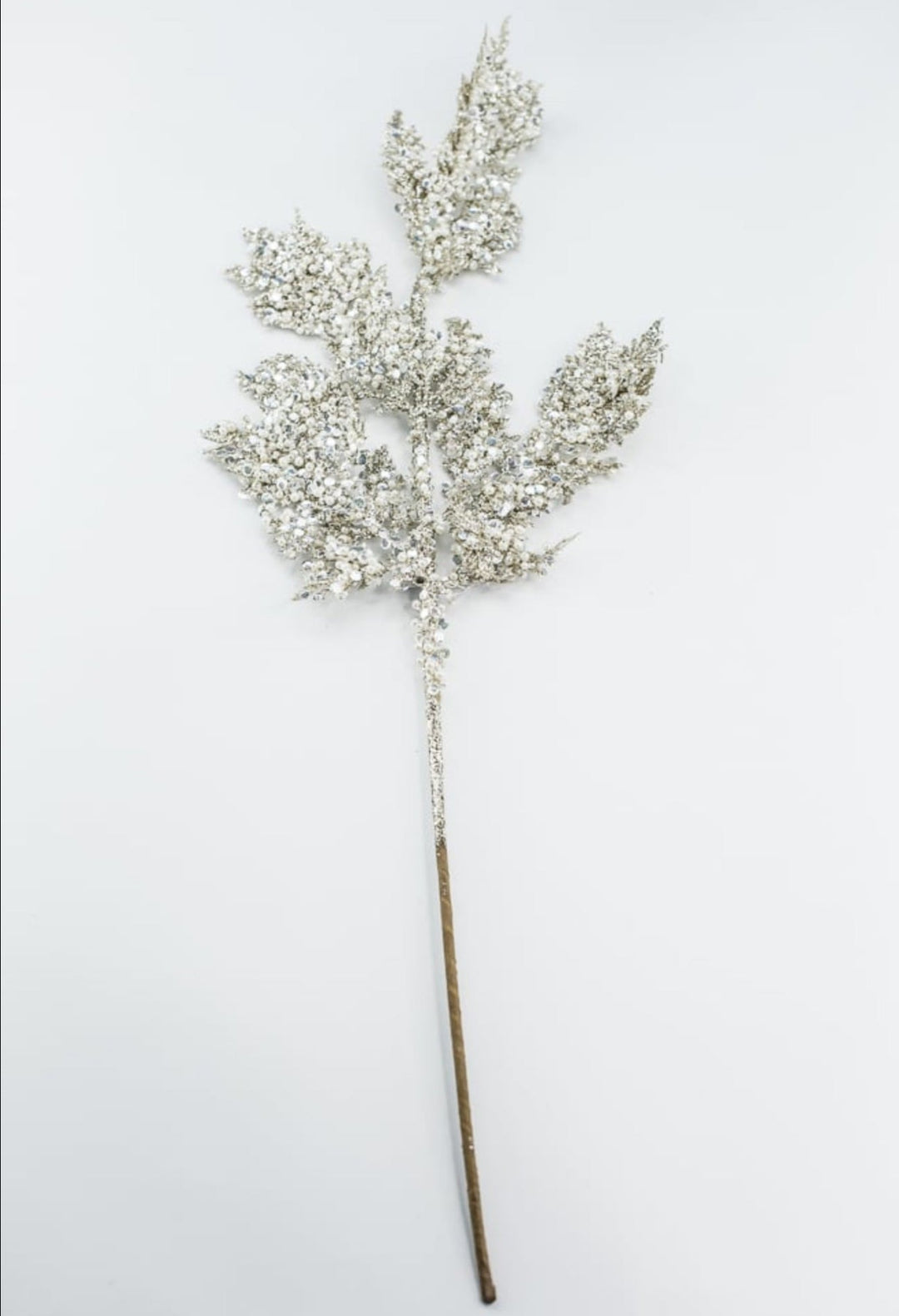Platinum glittered cedar spray with pearls - Greenery MarketXG1058-PT