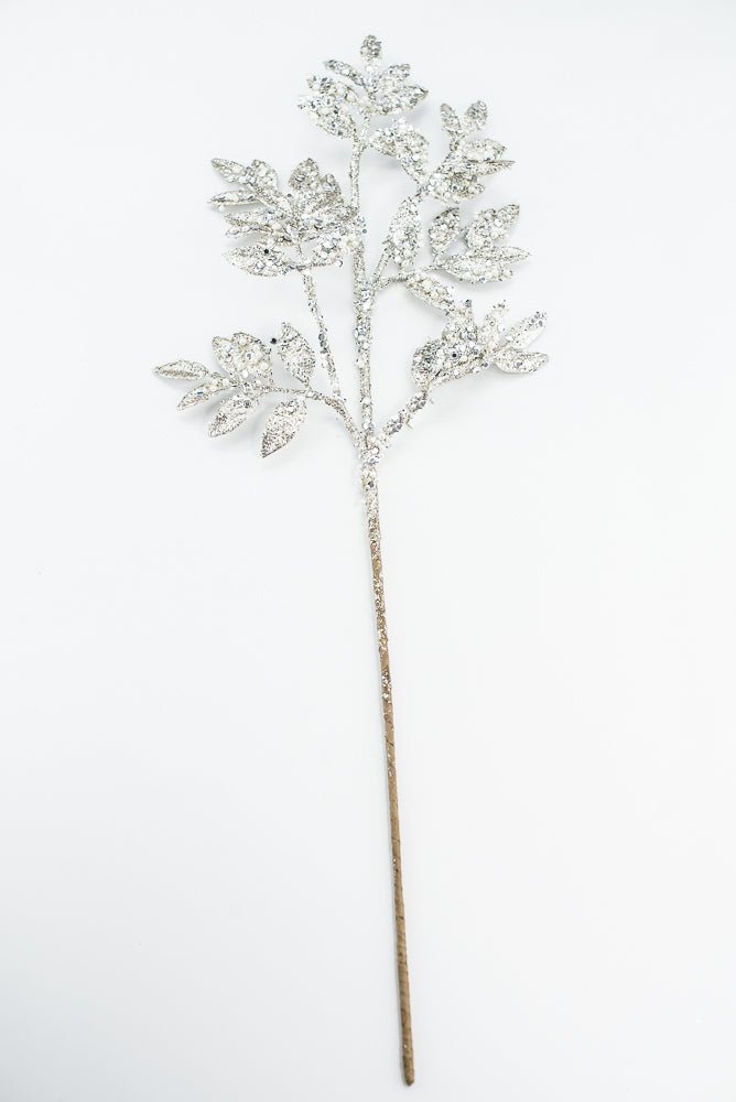 Platinum Leaf Spray With Pearls - 29" - Greenery MarketXG1099PT