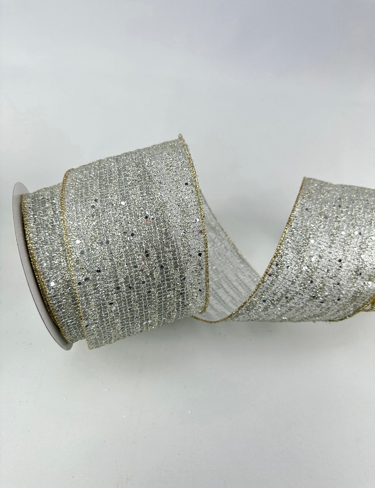 Platinum reflections 4” wired farrisilk ribbon - Greenery MarketRibbons & TrimRa272-51