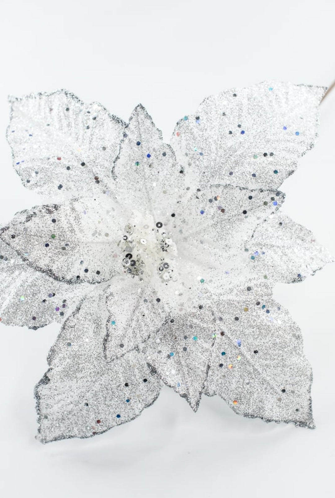 Platinum Sequin Poinsettia Spray - 21" - Greenery MarketXF678PT