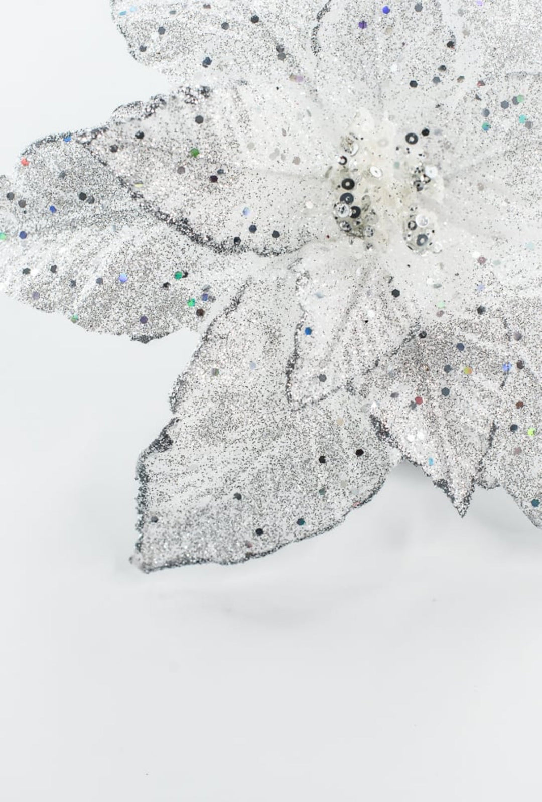 Platinum Sequin Poinsettia Spray - 21" - Greenery MarketXF678PT