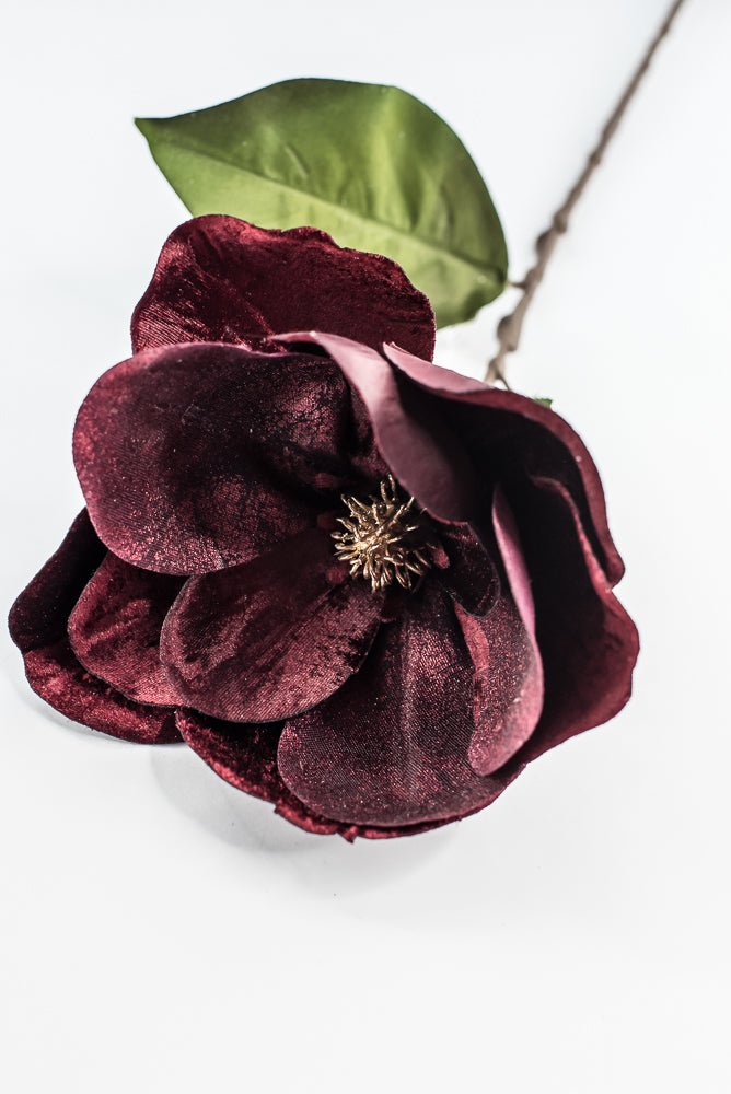 Plum Lux Velvet Magnolia Stem - 29" - Greenery MarketXFS620-PL