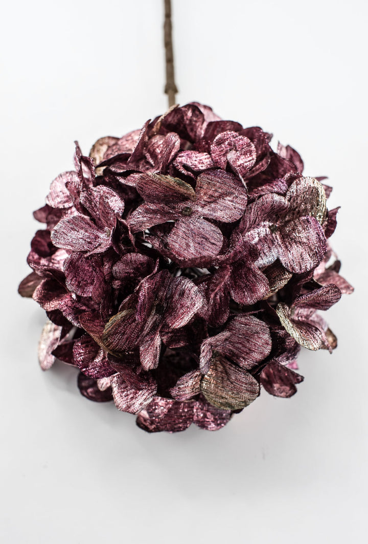 Plum Metallic Hydrangea Spray - 26" - Greenery MarketXFS335-FU