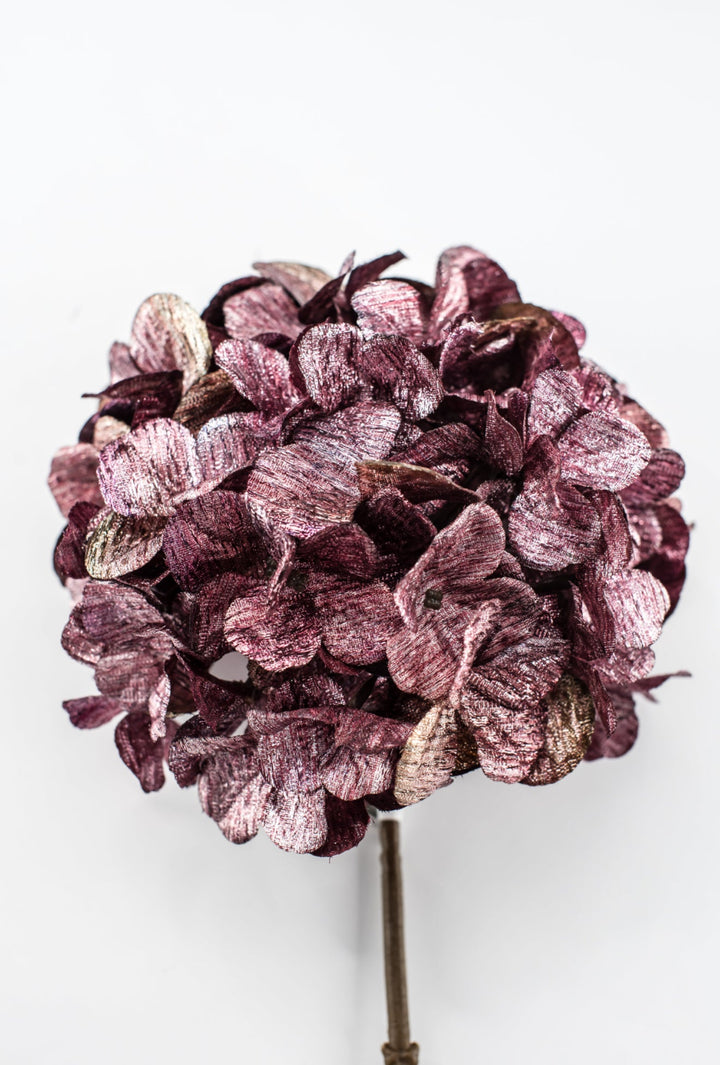 Plum Metallic Hydrangea Spray - 26" - Greenery MarketXFS335-FU