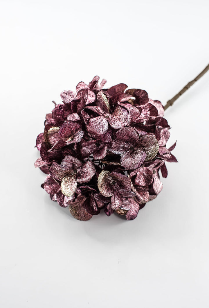 Plum Metallic Hydrangea Spray - 26" - Greenery MarketXFS335-FU
