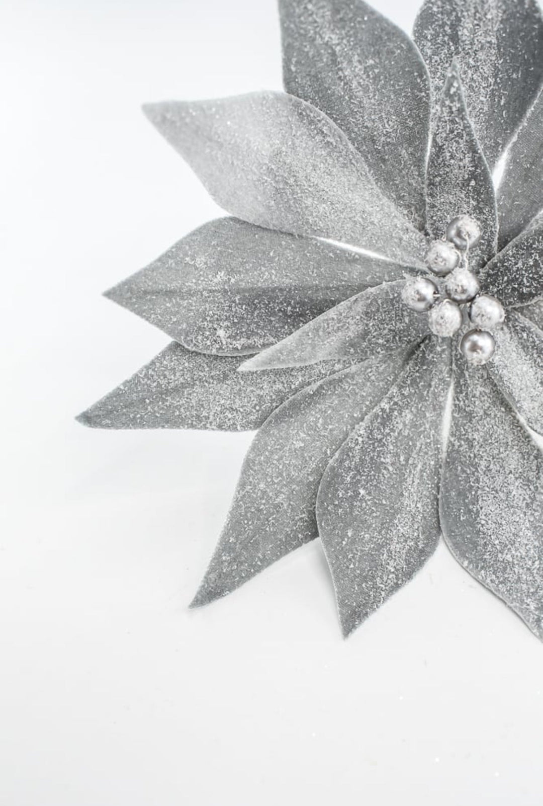 Poinsettia stem - gray silver - Greenery Market100649