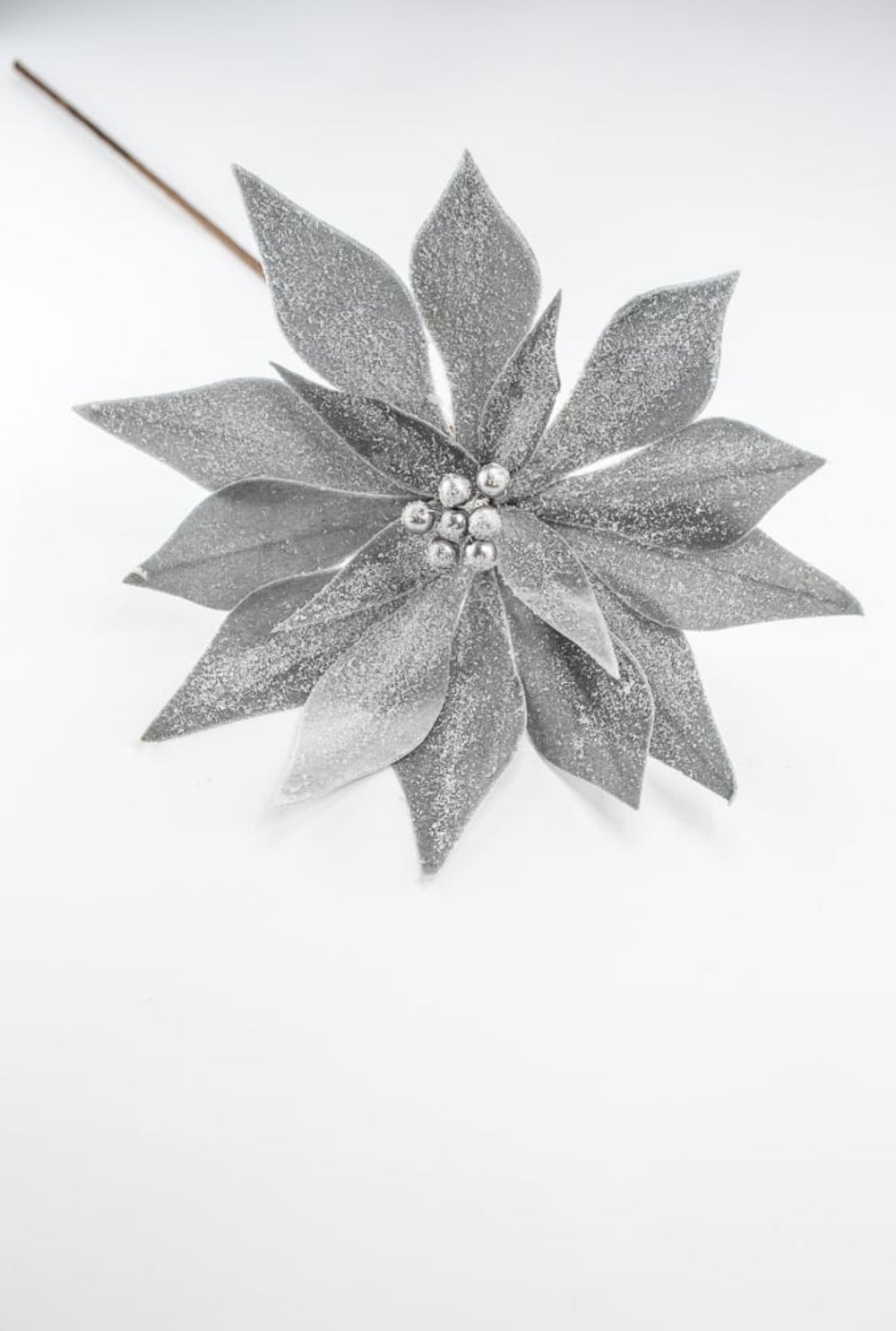 Poinsettia stem - gray silver - Greenery Market100649