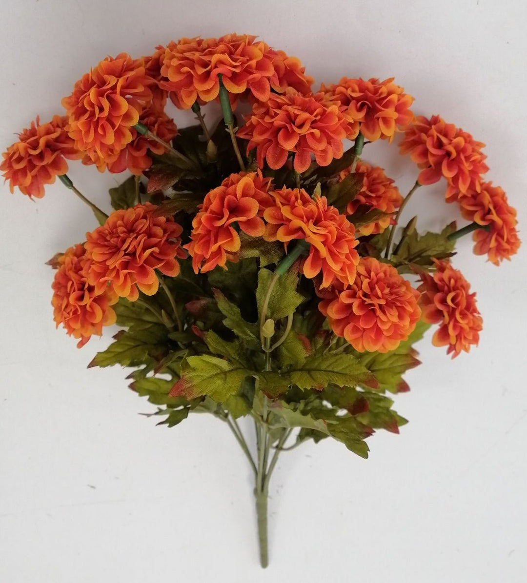 PomPom mum bush - rust orange - Greenery Marketartificial flowers84402 - OR