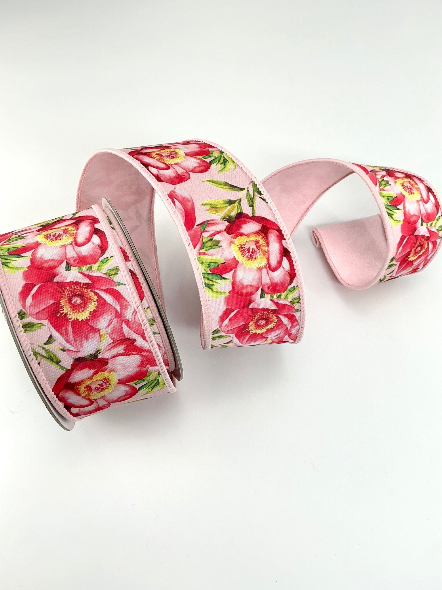 トップス andmarryribbononeshouldertops Poppies 2.5” farrisilk wired ribbon - Greenery Market