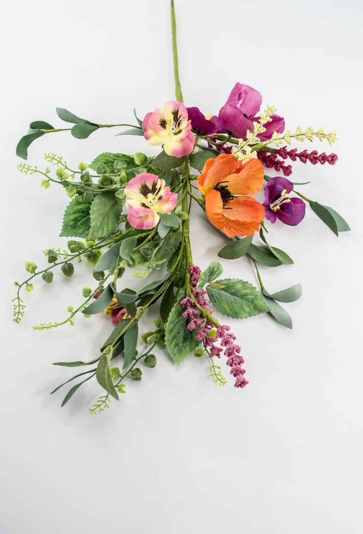 Poppy And Pansy Spray - Greenery Market64905