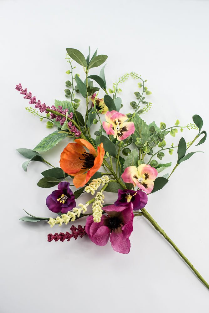 Poppy And Pansy Spray - Greenery Market64905