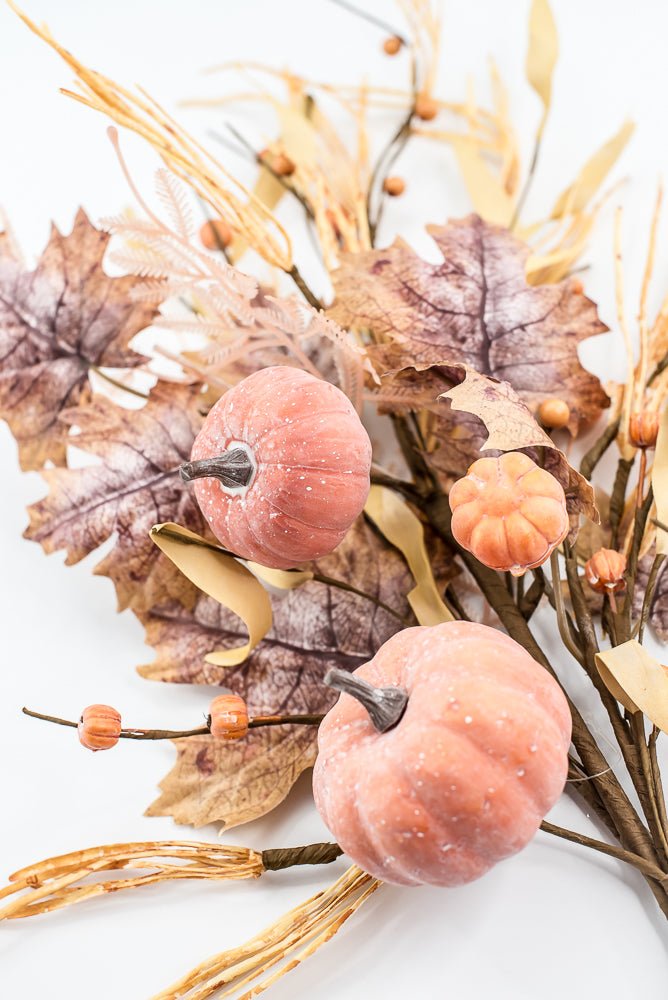 Pumpkin And Maple Leaves Spray - Greenery MarketArtificial Flora65195